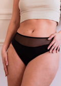 Ella - Culotte menstruelle grande taille flux moyen +++ jolie culotte menstruelle noire